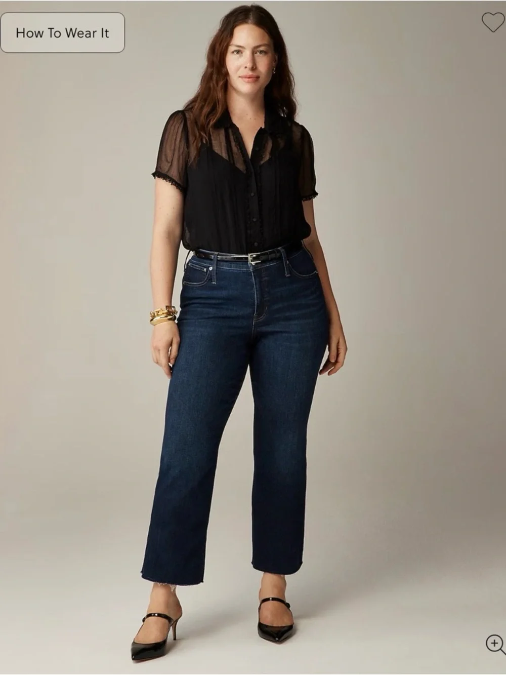 J. Crew Mid-rise kickout jean Super-Stretch Raw Hem‎ Dark Wash Size 32